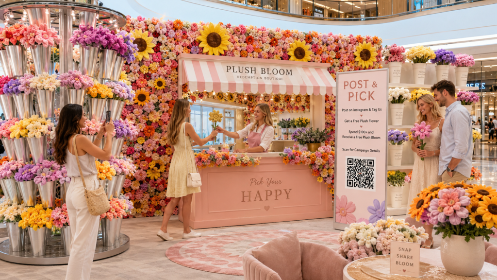 plush flower displays for malls