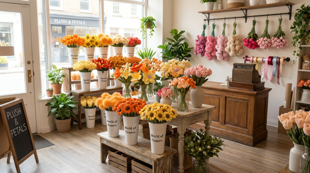 plush flower retail merchandising