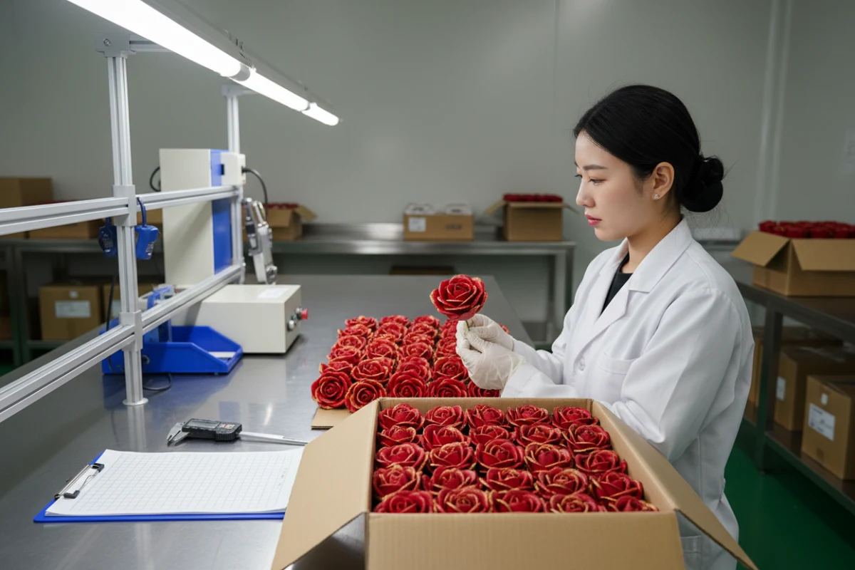 soap flower quality control