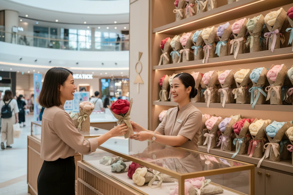 plush flower promotion ideas for shopping centers