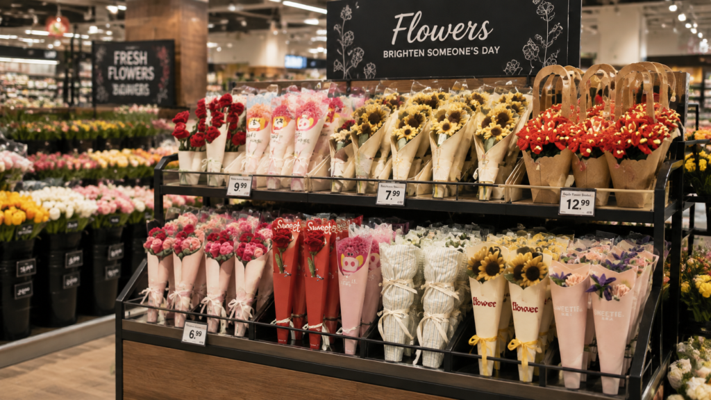 plush flower for Australian supermarkets